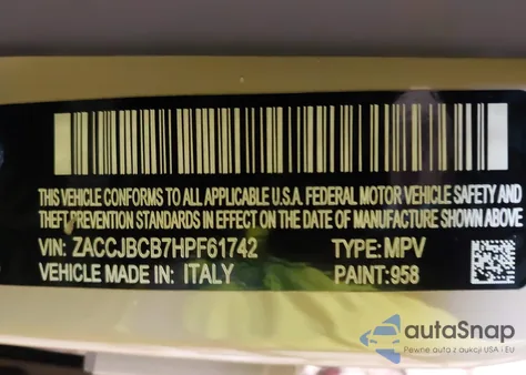 2017 Jeep Renegade Deserthawk 4X4 from USA, damaged, VIN ZACCJBCB7HPF61742